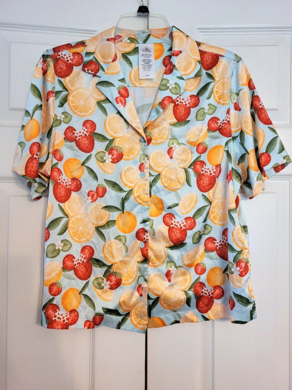 Disney World Mickey and Minnie Mouse Icon Strawberry Orange Satin Sleep Set - Picture 2 of 8